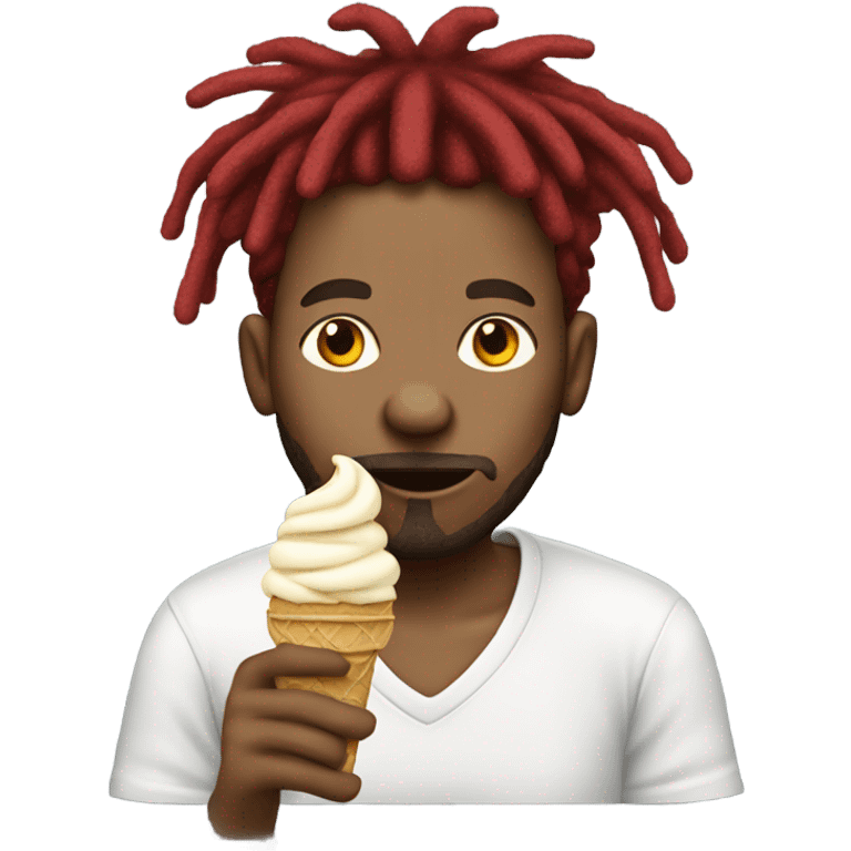 Rasta white guy with red dreads eating ice cream emoji