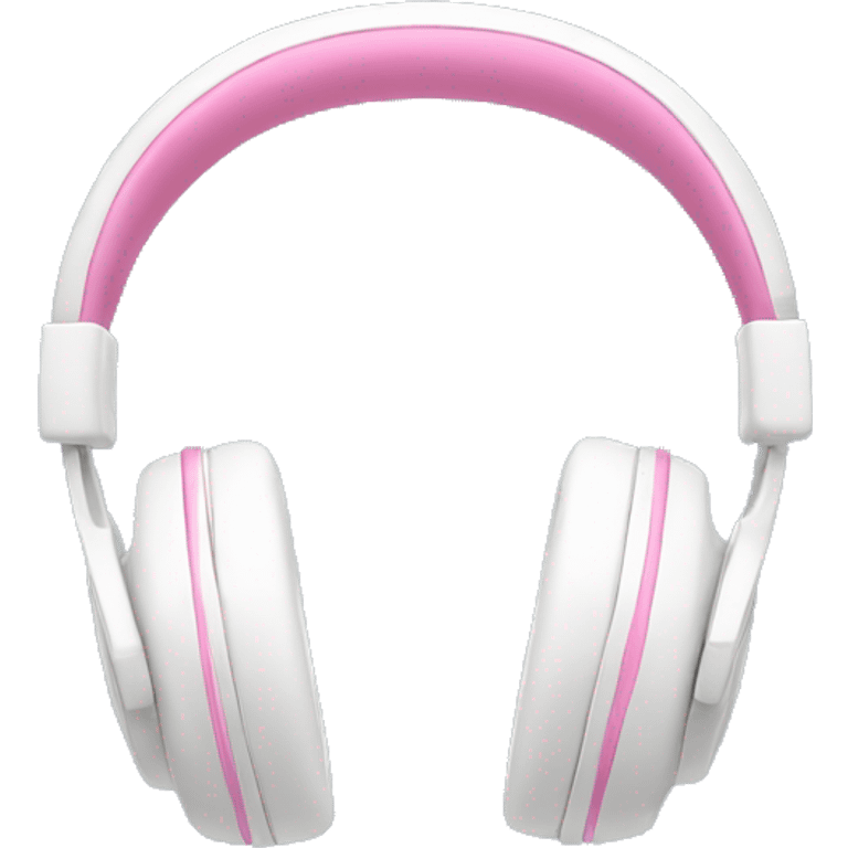 White headphones with pink bow emoji