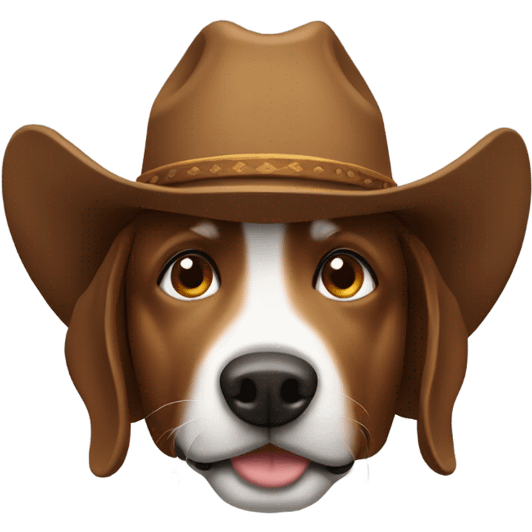 Brown dog with cowboy hat on emoji