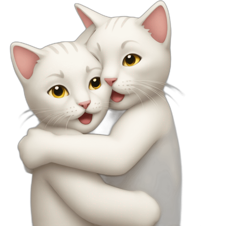 Cats hugging emoji