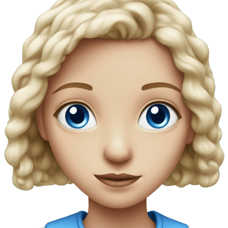 realistic portrait of girl with blue eyes emoji