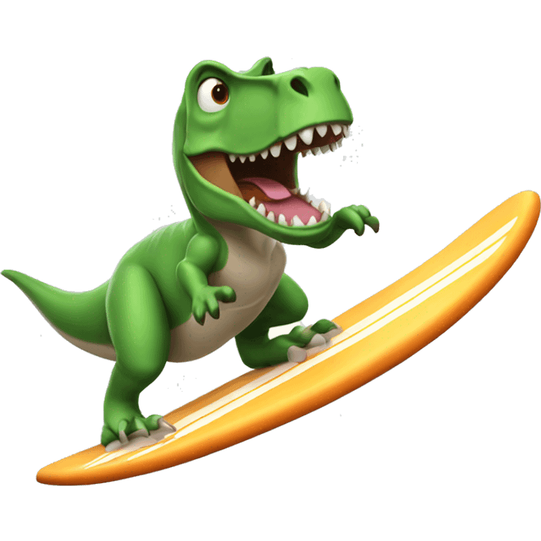 Trex surfing emoji