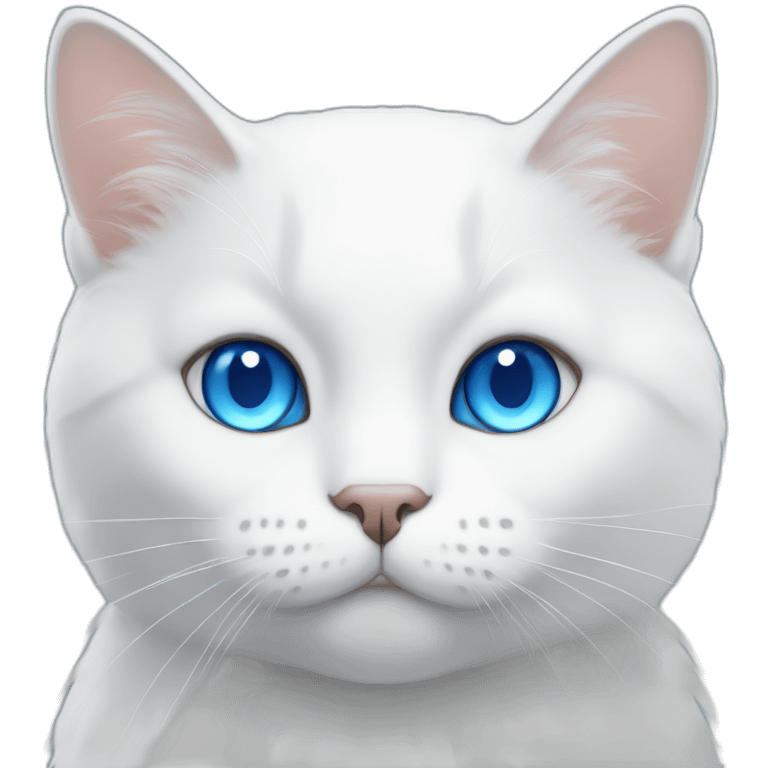 white cat face with blue eyes emoji