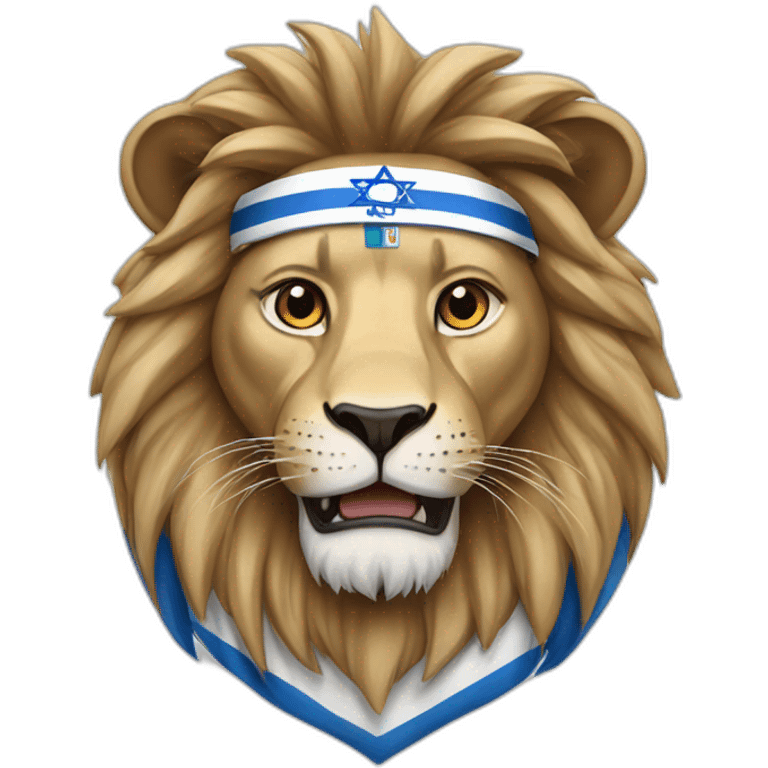 lion in israeli colours emoji