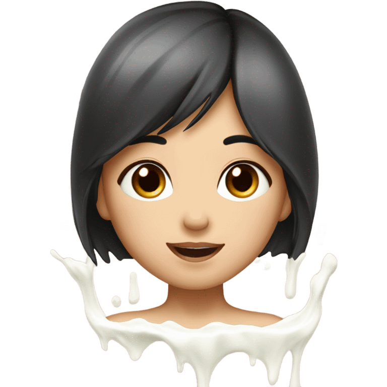 Milk and pretty Asian girl’s face emoji