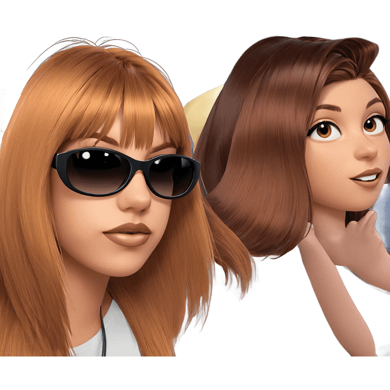 girls with stylish hair emoji