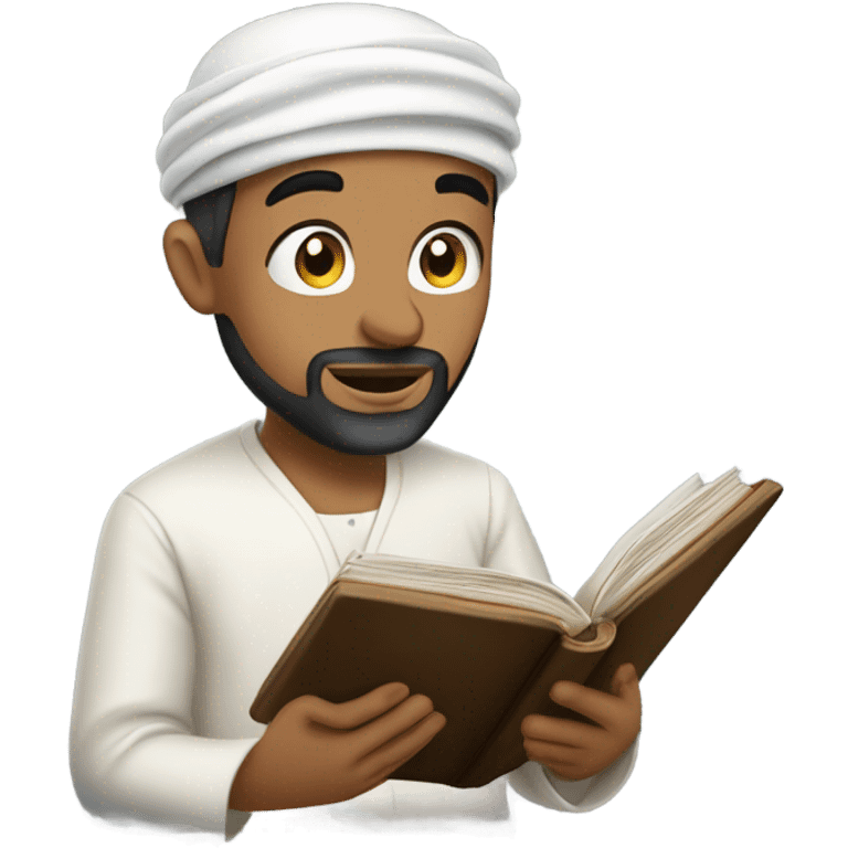 Muslim guy reading bible emoji