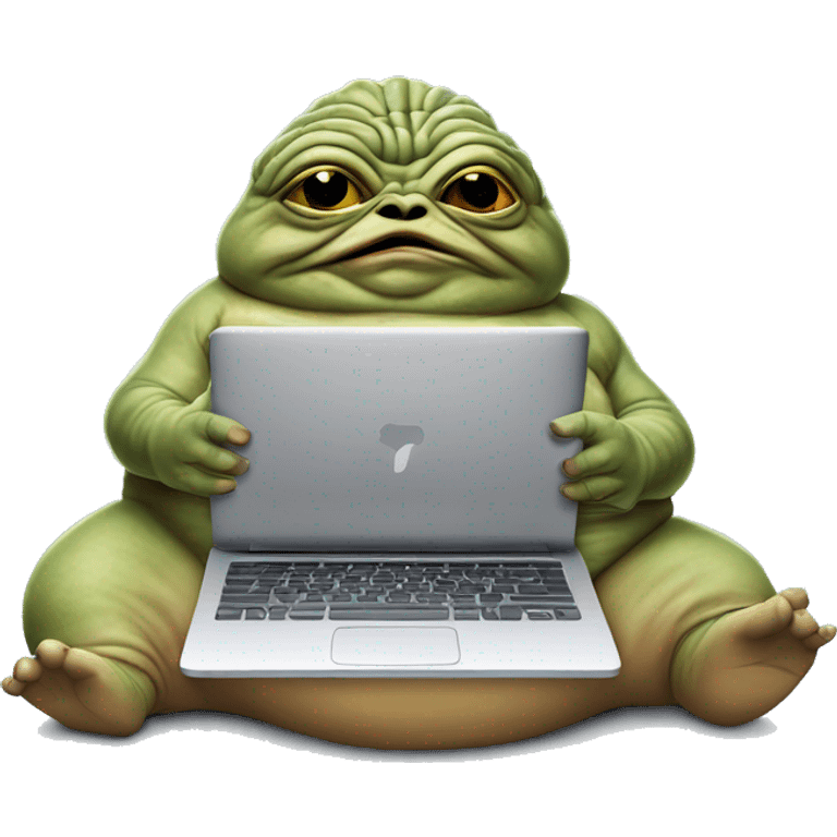 Jabba the Hutt from Star Wars with a laptop emoji