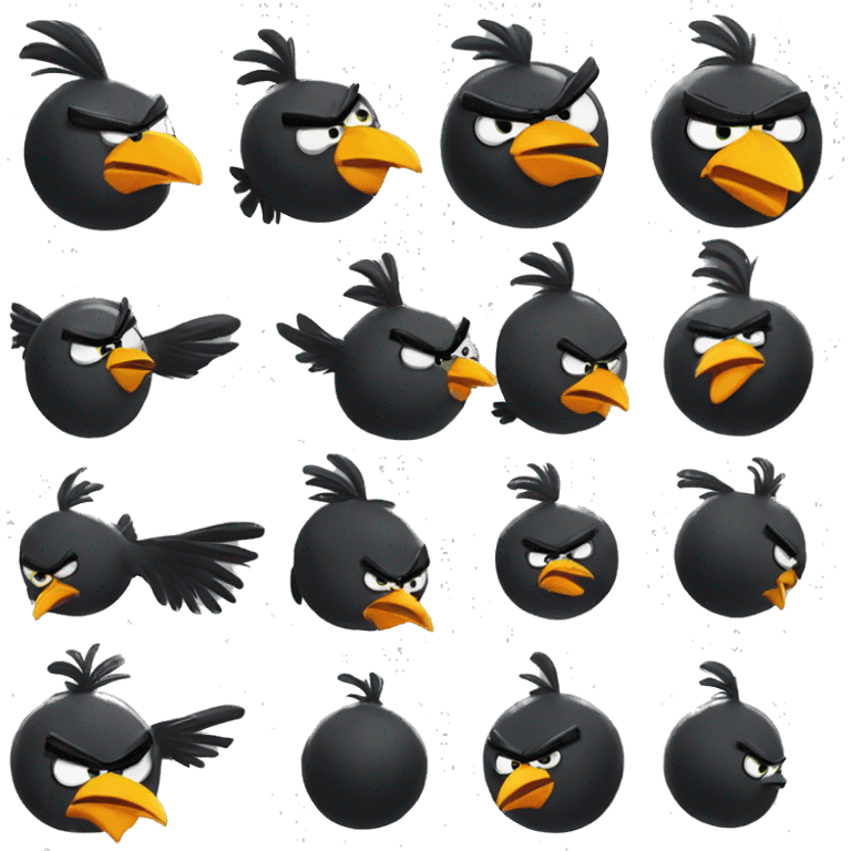 Angry birds bomb bird emoji