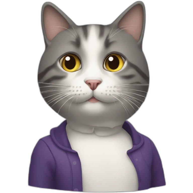 Un chat qui se bat avec un chat emoji