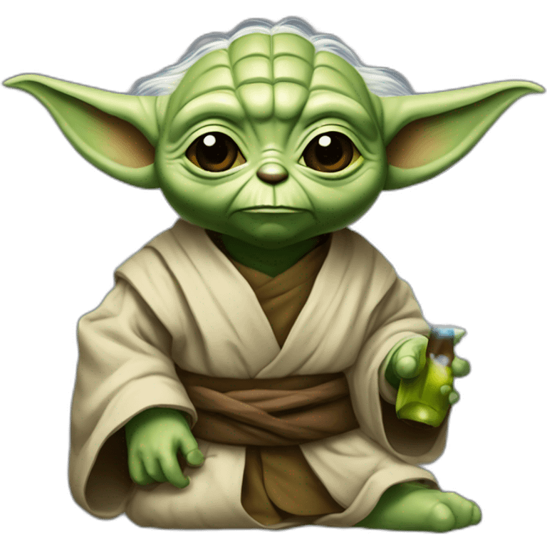 Yoda buvant une bières emoji