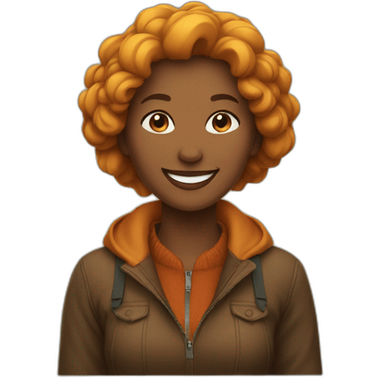 Autumn woman smiling emoji