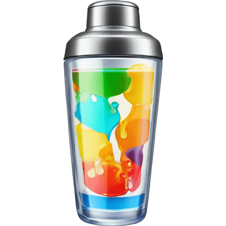 cocktail shaker with different colored liquids coming out emoji