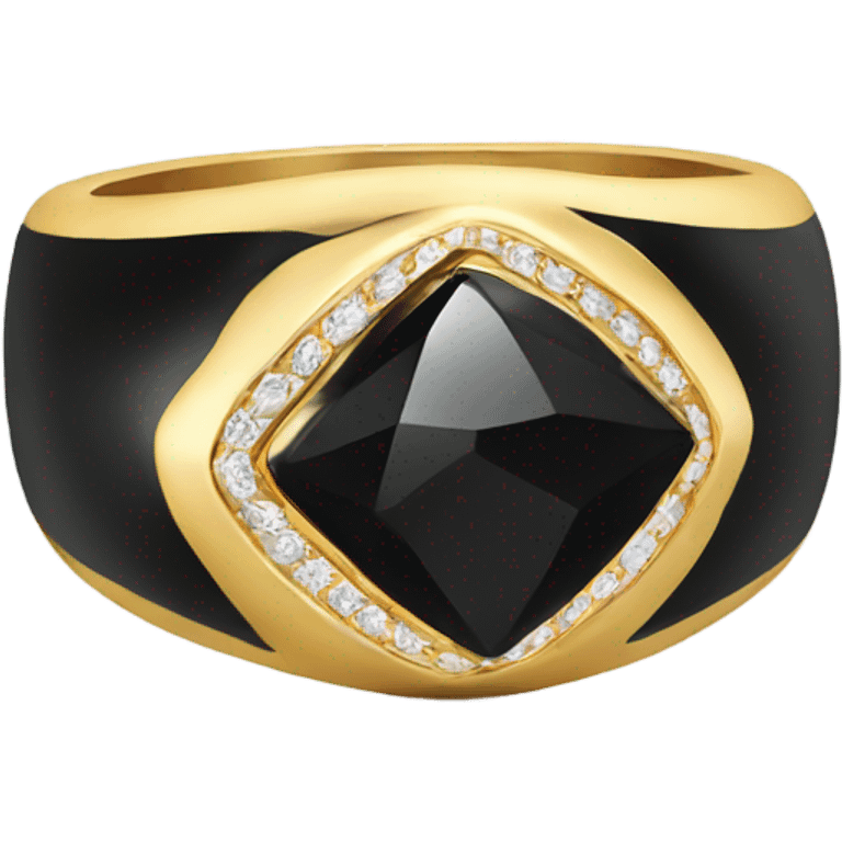 gold ring with black oval diamond emoji