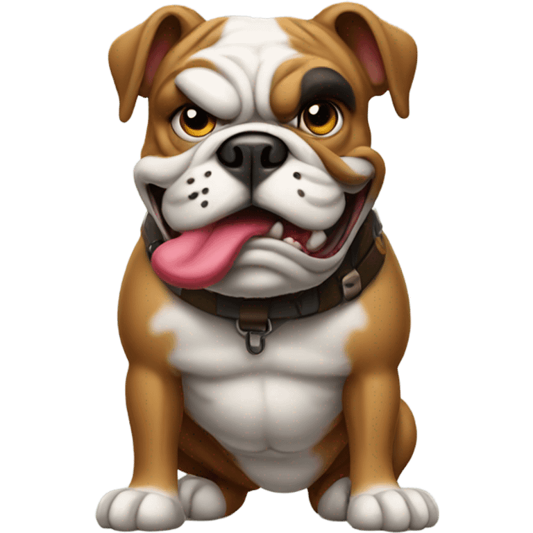 Bulldog with a shotgun emoji