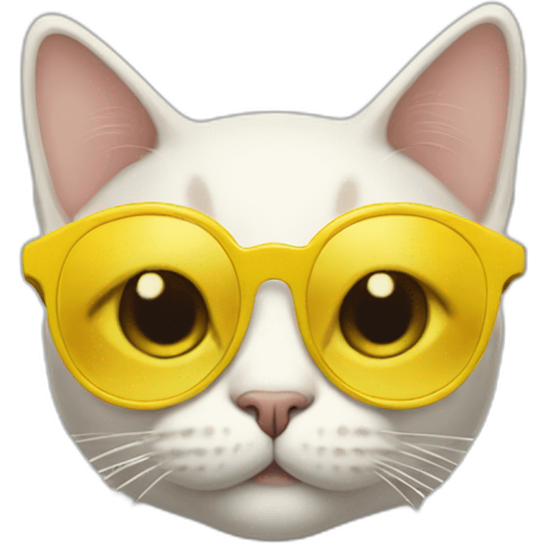 Cat with yellow glasses that holds and is cream emoji