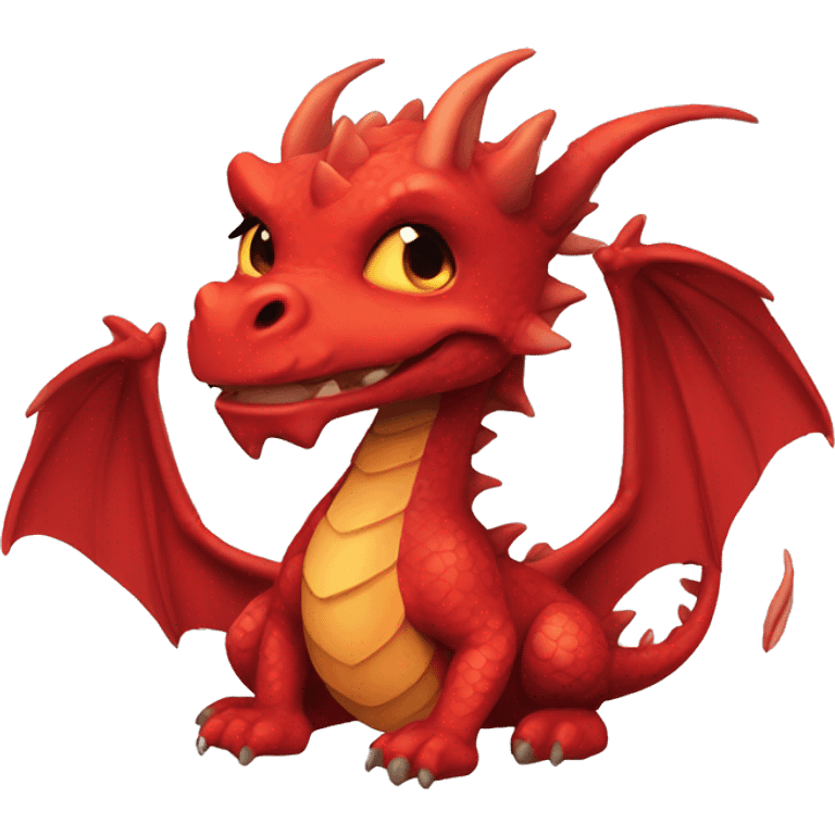 chibi style red Dragon emote emoji