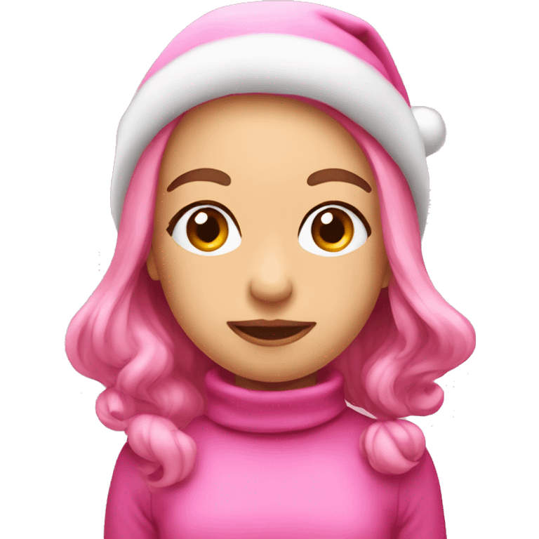 Christmas pink emoji