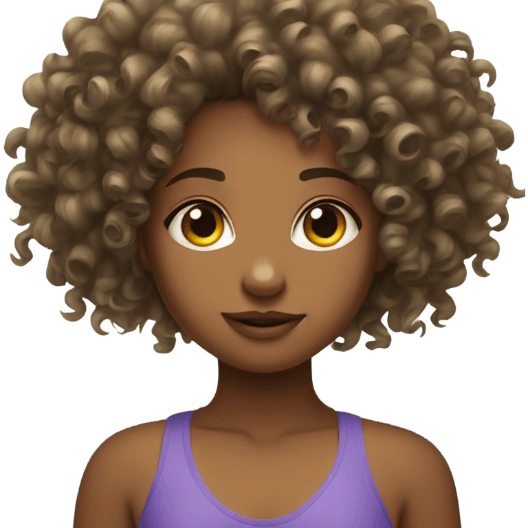 Curly hair girl by a pool emoji