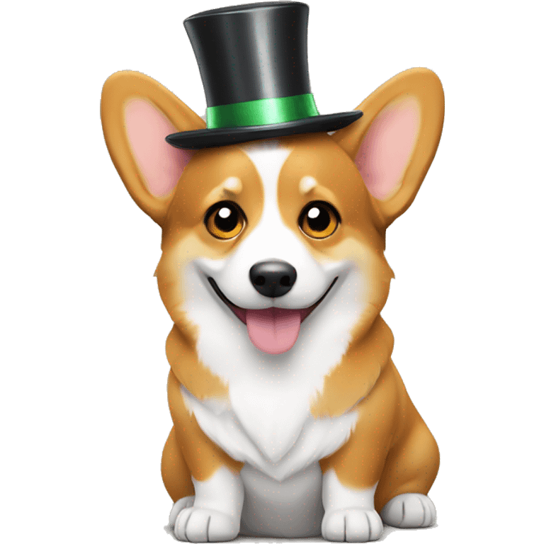 Corgi in new year hat emoji