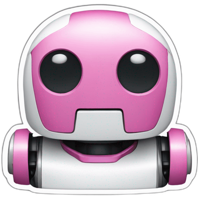 pink and white robot face sticker emoji