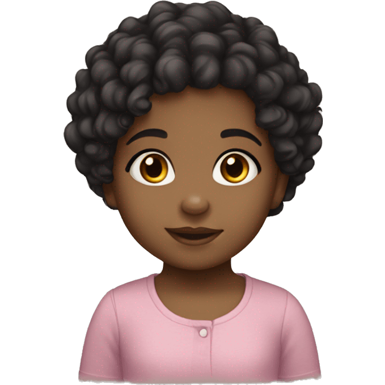 toddler girl black curly hair olive skin tone emoji