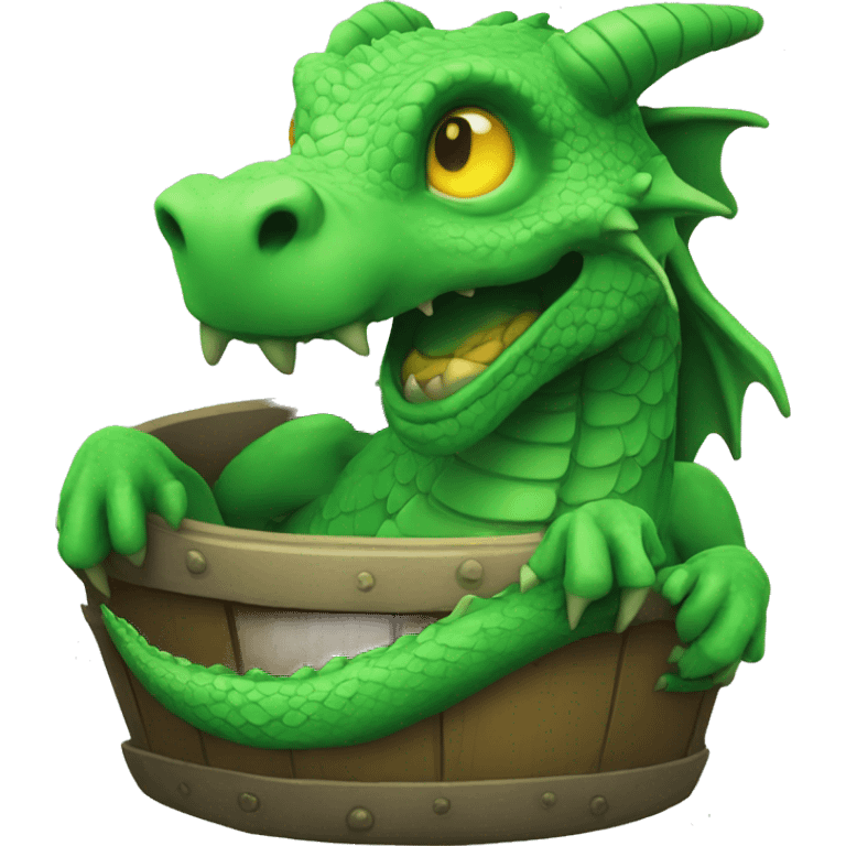 Dragon con humo verde  emoji