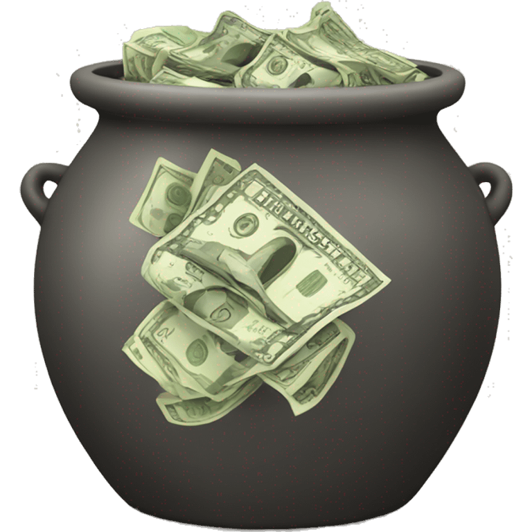 hoeny pot with money around it emoji