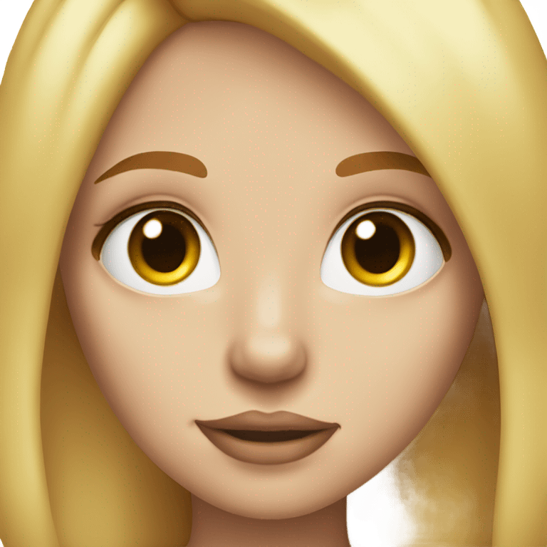 Girl with half blonde hair and half red hair with make up on emoji