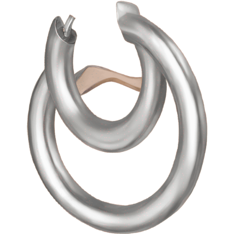 silver chunky hoop earrings emoji