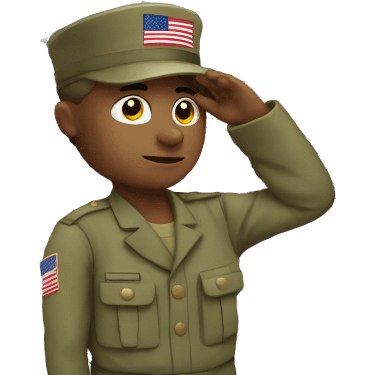 Soldier salute with American Flag emoji