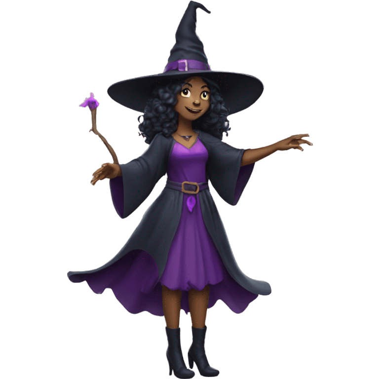 witch put out a hand to cast a spell, sparkles emoji