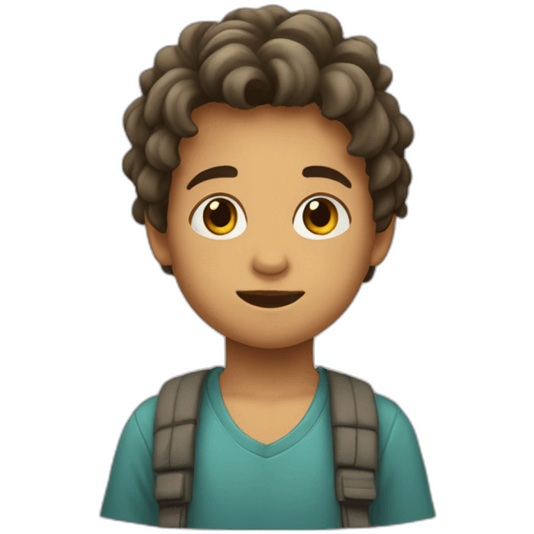 Niño con pelo de ongo emoji