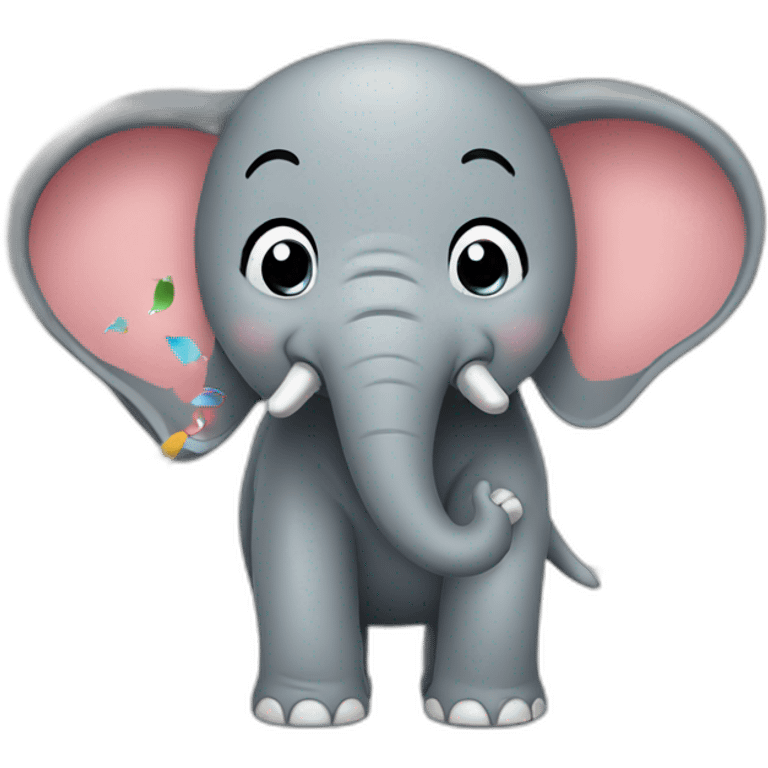 elephant throwing confetti cartoon emoji