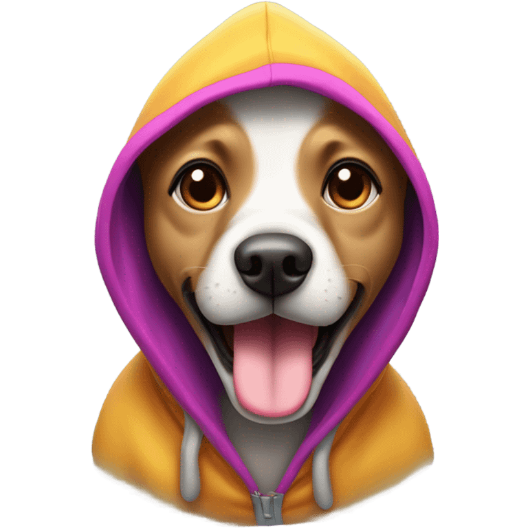 Dog wearing a hoodie emoji