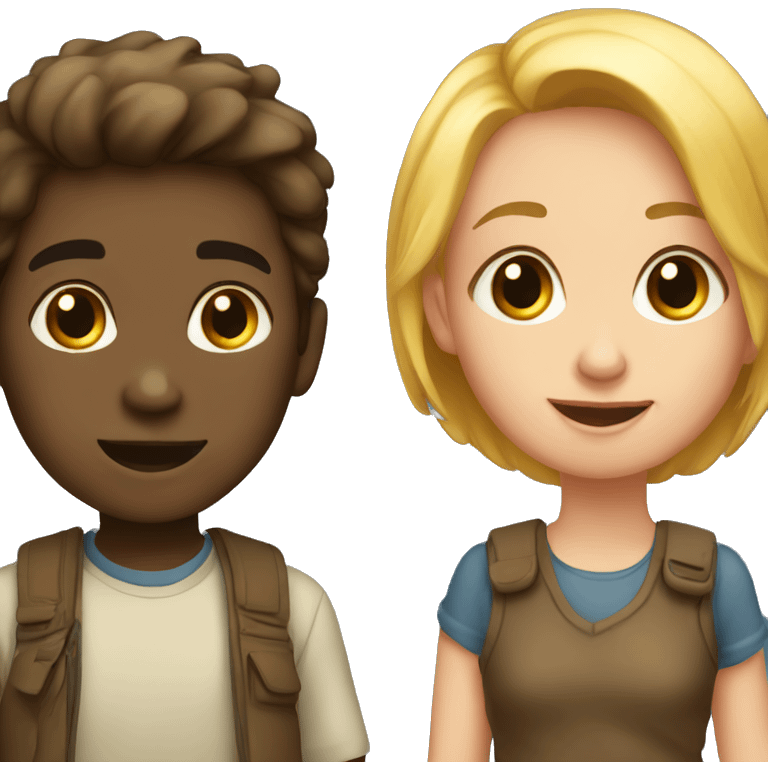 young boy and girl emoji