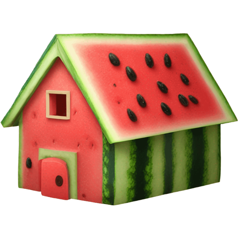 House made of watermelon emoji