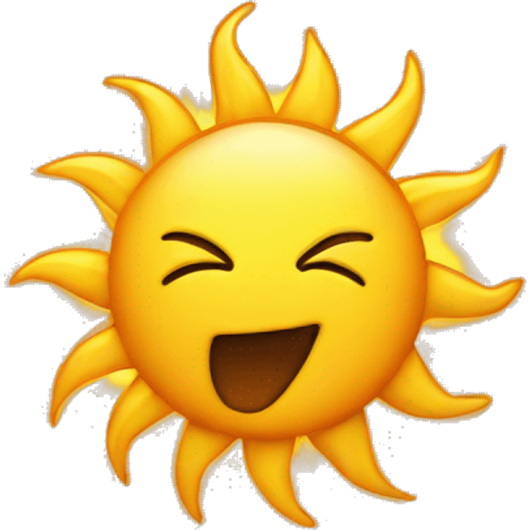 The sun throwing up emoji