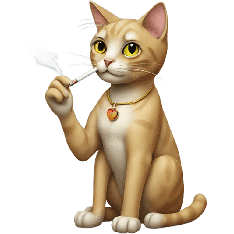 Cat smoking a cigarette emoji