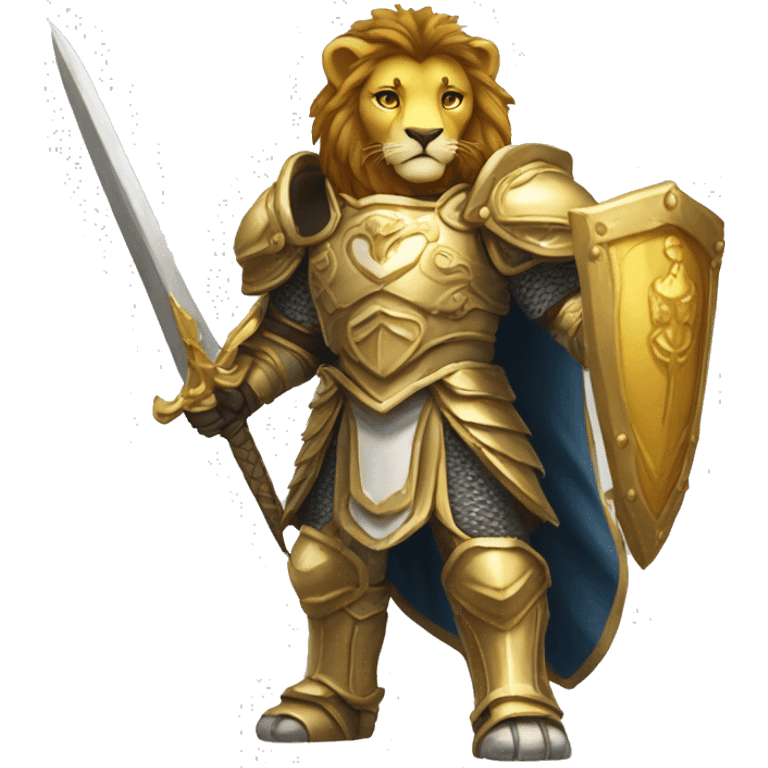 lion paladin ready for battle gold emoji