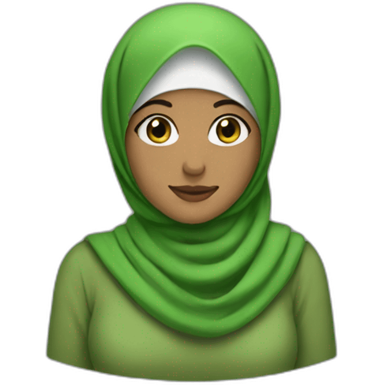 hijabi with green yes emoji