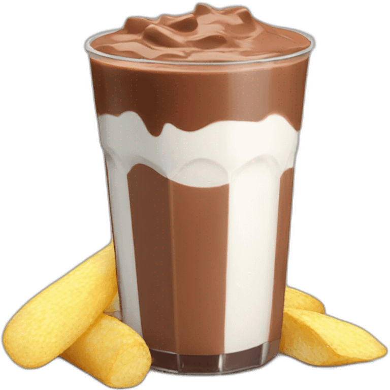 the chocolate milk and chips combination emoji