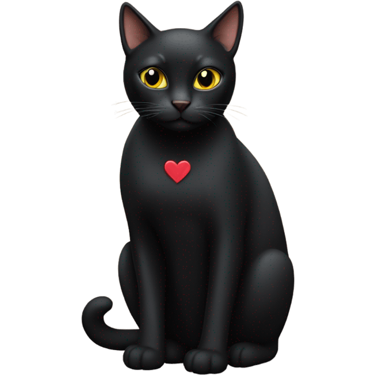 A black cat wearing “I love my step mom”  emoji