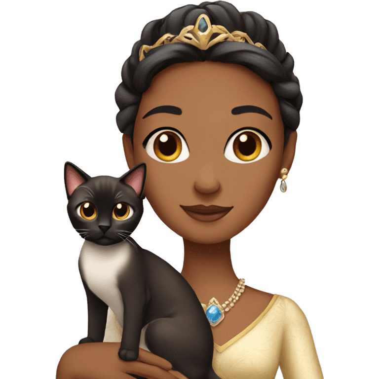 princess with siamese cat emoji