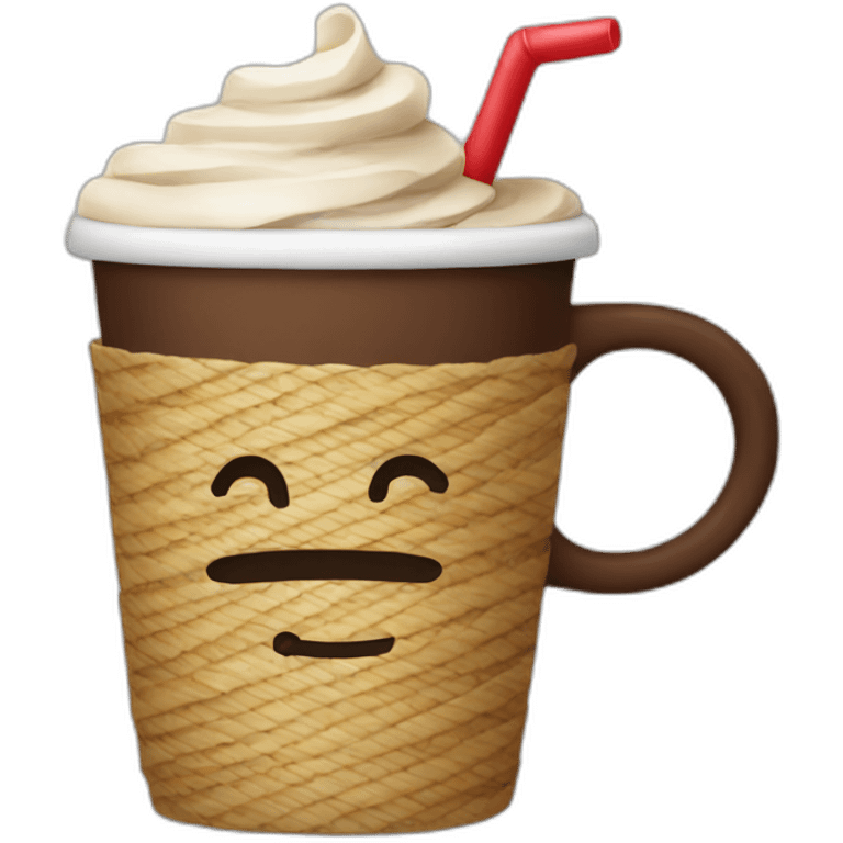 Coffee with straw emoji