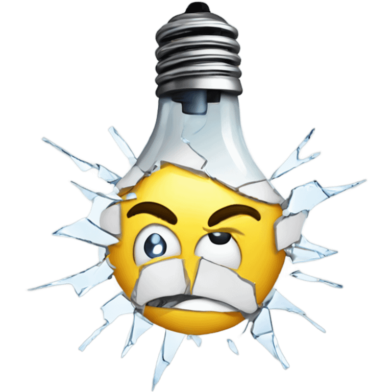 shattered light bulb emoji