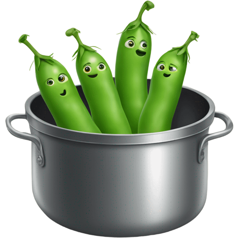 Three peas in a cooking pot  emoji