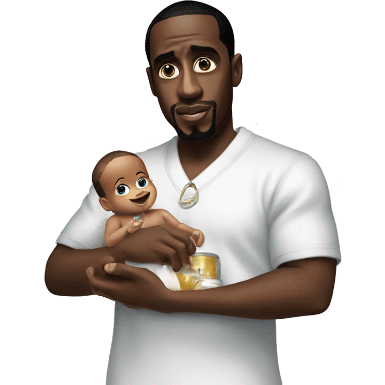 p diddy holding baby oil emoji