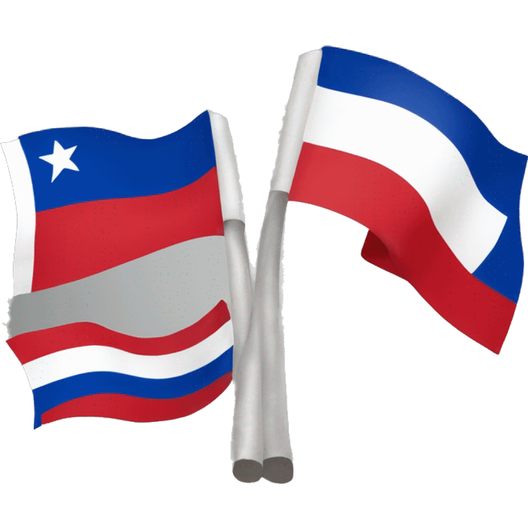 Bandera de República Dominicana al lado de la bandera de Corea  emoji