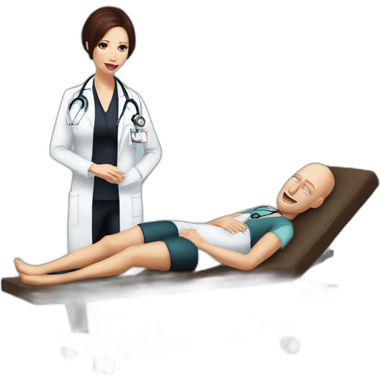 Johnny sins as a doctor healing a lying down Gianna Michaels emoji